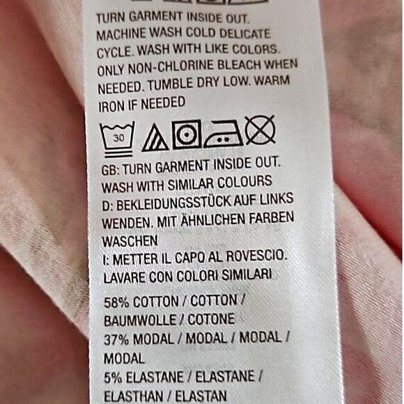 NWOT Isaac Mizrahi Knit Short Sleeve Peach Top with rear floral print size XL - Picture 6 of 7